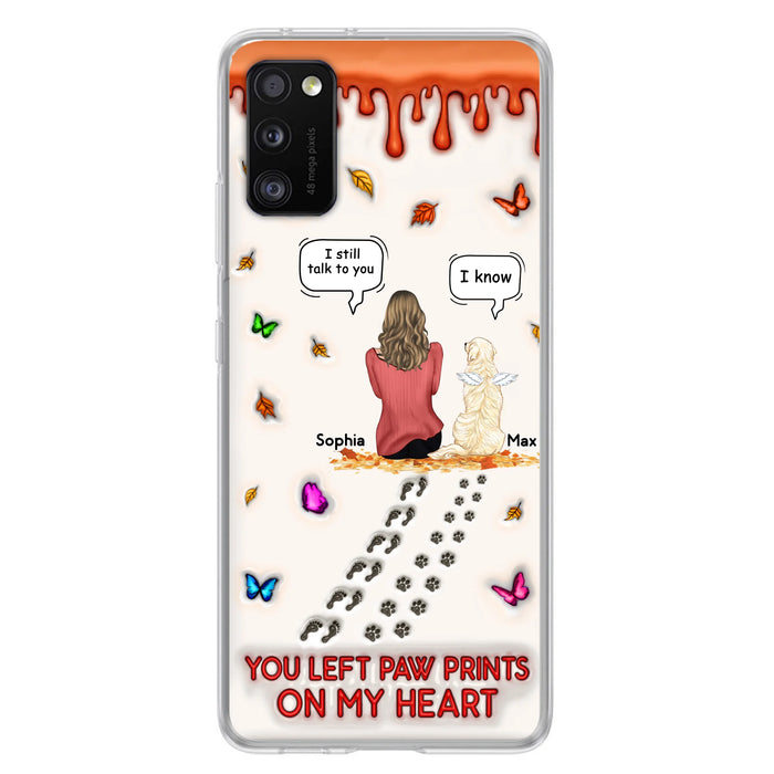 Personalized Memorial Dog Phone Case - Memorial Gift Idea For Dog/Cat Lover - Case For iPhone/Samsung - You Left Paw Prints On My Heart