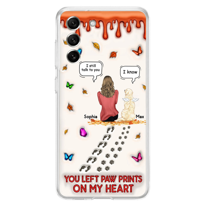 Personalized Memorial Dog Phone Case - Memorial Gift Idea For Dog/Cat Lover - Case For iPhone/Samsung - You Left Paw Prints On My Heart