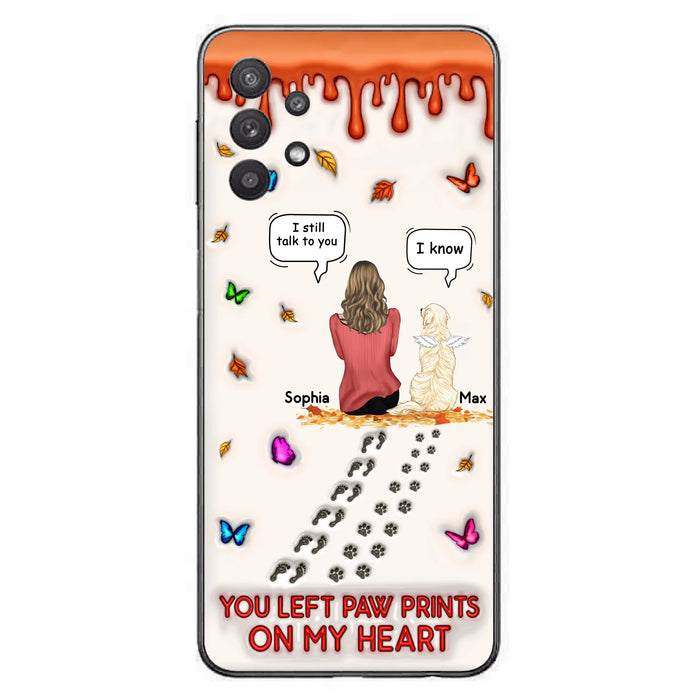 Personalized Memorial Dog Phone Case - Memorial Gift Idea For Dog/Cat Lover - Case For iPhone/Samsung - You Left Paw Prints On My Heart