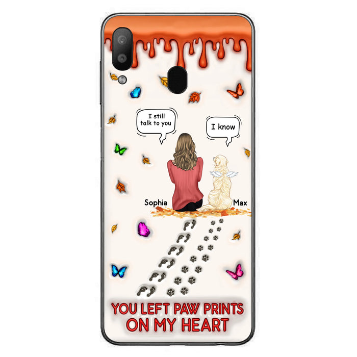 Personalized Memorial Dog Phone Case - Memorial Gift Idea For Dog/Cat Lover - Case For iPhone/Samsung - You Left Paw Prints On My Heart