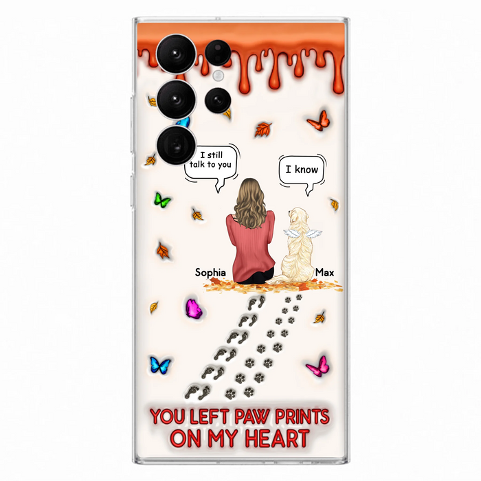 Personalized Memorial Dog Phone Case - Memorial Gift Idea For Dog/Cat Lover - Case For iPhone/Samsung - You Left Paw Prints On My Heart