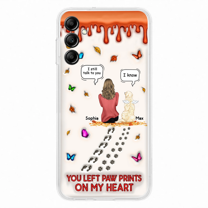 Personalized Memorial Dog Phone Case - Memorial Gift Idea For Dog/Cat Lover - Case For iPhone/Samsung - You Left Paw Prints On My Heart