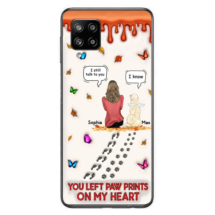 Personalized Memorial Dog Phone Case - Memorial Gift Idea For Dog/Cat Lover - Case For iPhone/Samsung - You Left Paw Prints On My Heart