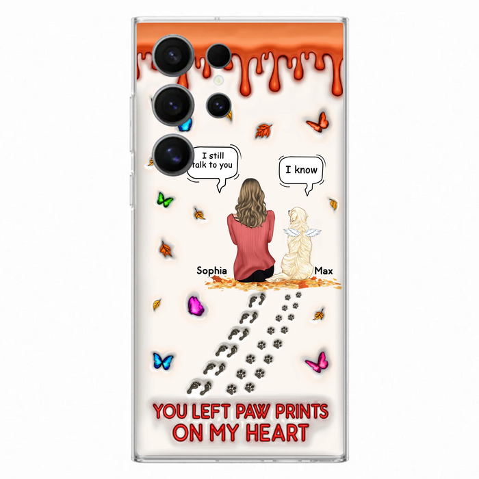 Personalized Memorial Dog Phone Case - Memorial Gift Idea For Dog/Cat Lover - Case For iPhone/Samsung - You Left Paw Prints On My Heart
