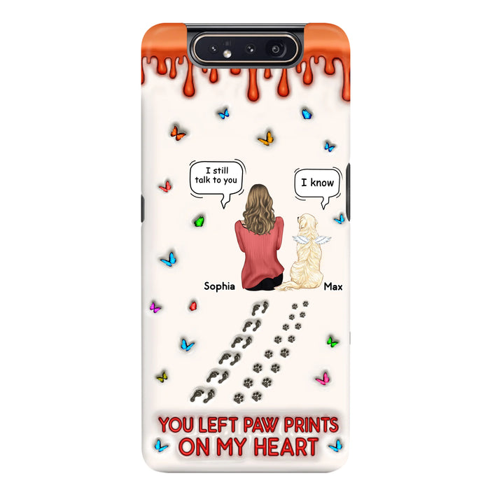 Custom Personalized Memorial Dog Phone Case - Memorial Gift Idea For Pet Owner - Case For iPhone/ Samsung - You Left Paw Prints On My Heart