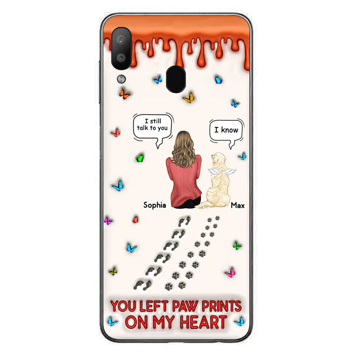 Custom Personalized Memorial Dog Phone Case - Memorial Gift Idea For Pet Owner - Case For iPhone/ Samsung - You Left Paw Prints On My Heart
