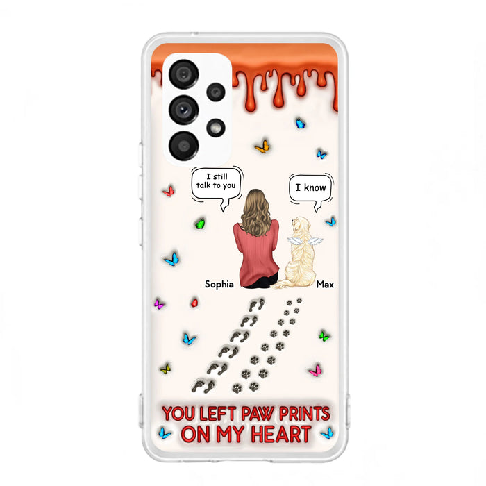 Custom Personalized Memorial Dog Phone Case - Memorial Gift Idea For Pet Owner - Case For iPhone/ Samsung - You Left Paw Prints On My Heart