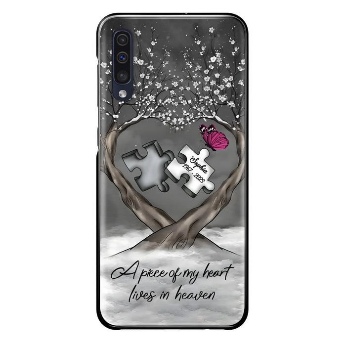 Custom Personalized Memorial Phone Case - Memorial Gift Idea For Family Member - Case For iPhone/ Samsung - A Piece Of My Heart Lives In Heaven