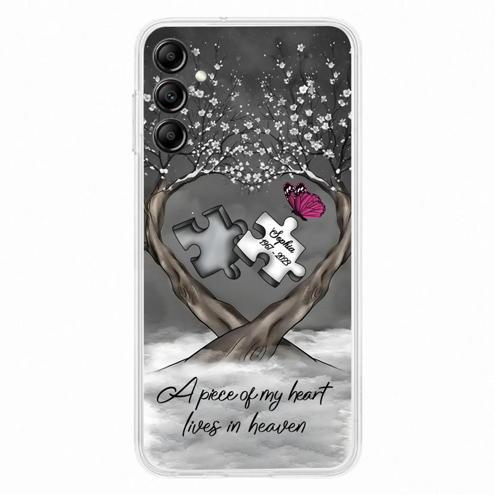 Custom Personalized Memorial Phone Case - Memorial Gift Idea For Family Member - Case For iPhone/ Samsung - A Piece Of My Heart Lives In Heaven