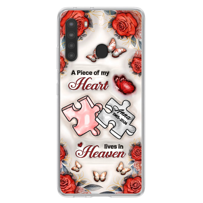Custom Personalized Memorial Phone Case - Memorial Gift Idea - Case For iPhone/ Samsung - A Piece Of My Heart Lives In Heaven