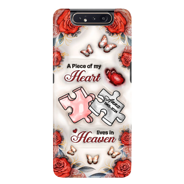 Custom Personalized Memorial Phone Case - Memorial Gift Idea - Case For iPhone/ Samsung - A Piece Of My Heart Lives In Heaven