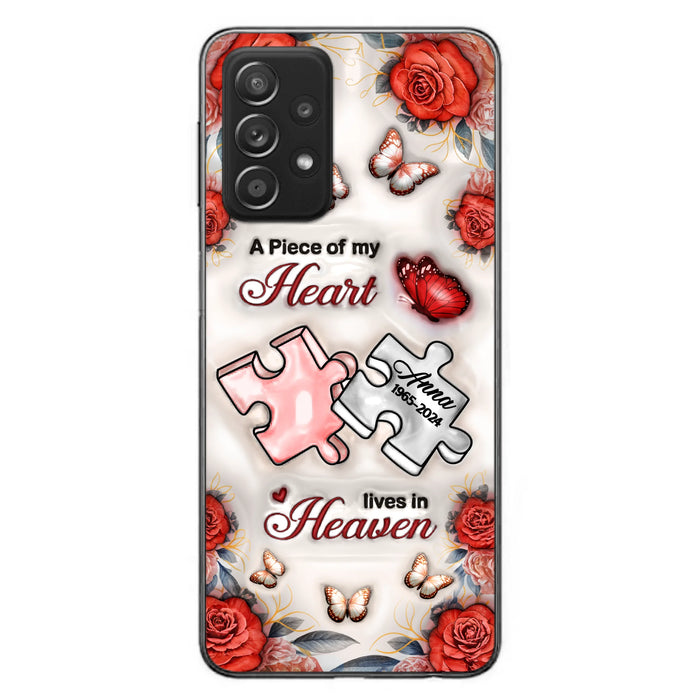 Custom Personalized Memorial Phone Case - Memorial Gift Idea - Case For iPhone/ Samsung - A Piece Of My Heart Lives In Heaven