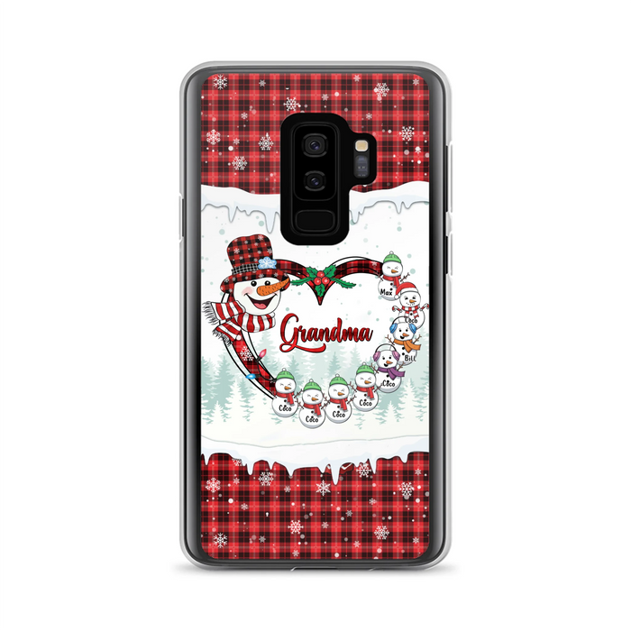 Custom Personalized Christmas Grandma Children Phone Case - Gift For Grandma/ Mom - Upto 8 Kids - Case For iPhone/ Samsung