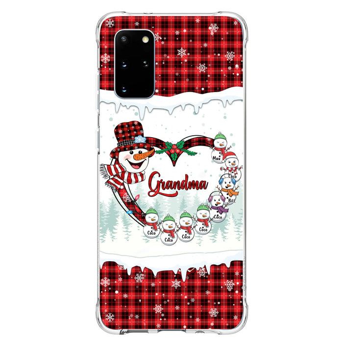 Custom Personalized Christmas Grandma Children Phone Case - Gift For Grandma/ Mom - Upto 8 Kids - Case For iPhone/ Samsung