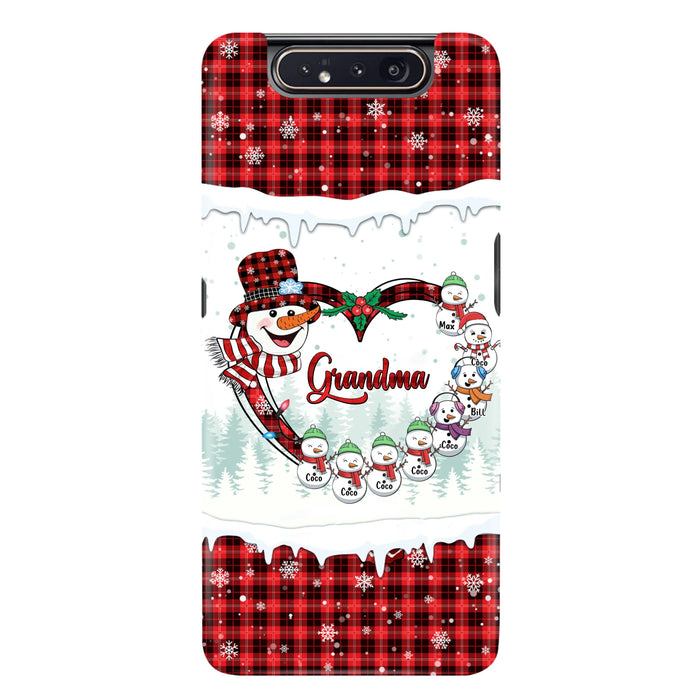 Custom Personalized Christmas Grandma Children Phone Case - Gift For Grandma/ Mom - Upto 8 Kids - Case For iPhone/ Samsung