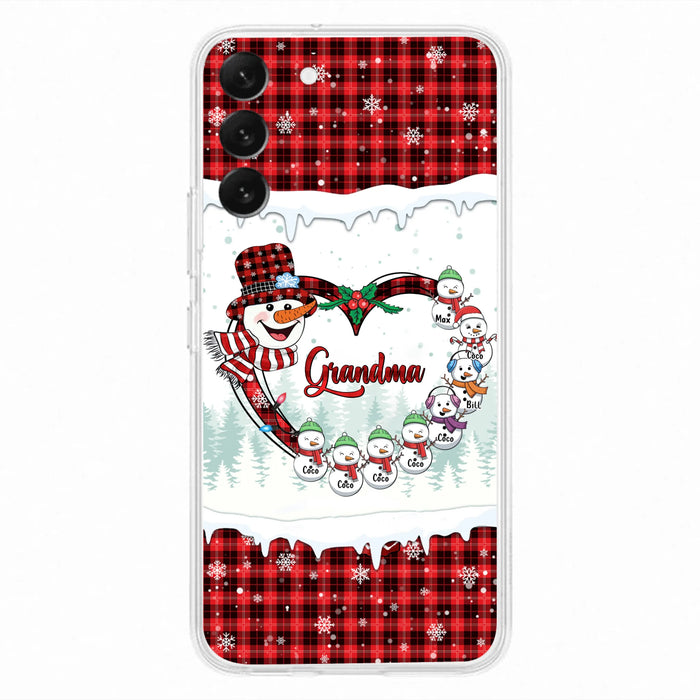 Custom Personalized Christmas Grandma Children Phone Case - Gift For Grandma/ Mom - Upto 8 Kids - Case For iPhone/ Samsung
