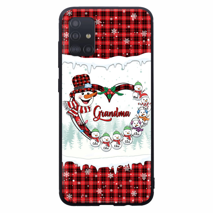 Custom Personalized Christmas Grandma Children Phone Case - Gift For Grandma/ Mom - Upto 8 Kids - Case For iPhone/ Samsung