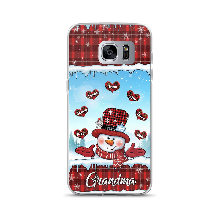 Custom Personalized Grandma Children Phone Case - Christmas Gift For Grandma/ Mom - Upto 7 Kids - Case For iPhone/ Samsung