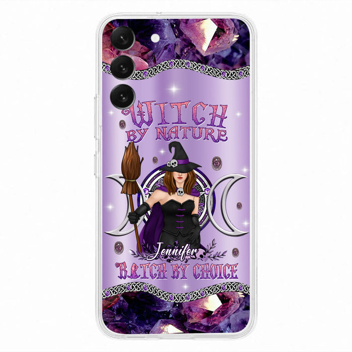 Custom Personalized Sparkling Witch Phone Case - Halloween Gift Idea - Witch By Birth - Case For iPhone/ Samsung