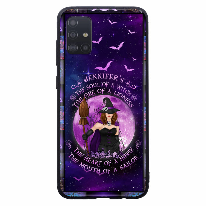 Custom Personalized Witch Purple Phone Case - Halloween Gift Idea - The Soul Of A Witch The Fire Of A Lioness - Case for iPhone/ Samsung