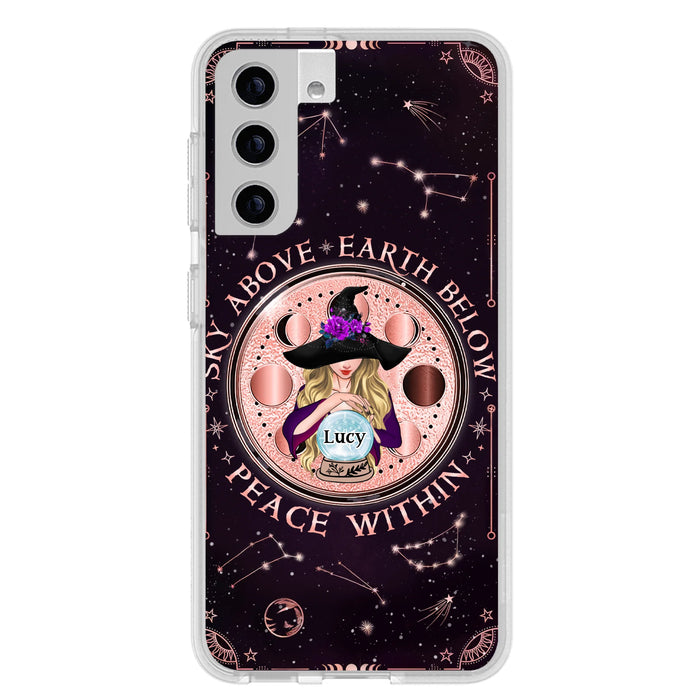 Custom Personalized Witch Phone Case - Gift Idea For Witch Lover - Sky Above Earth Below Peace Within - Case for iPhone/ Samsung