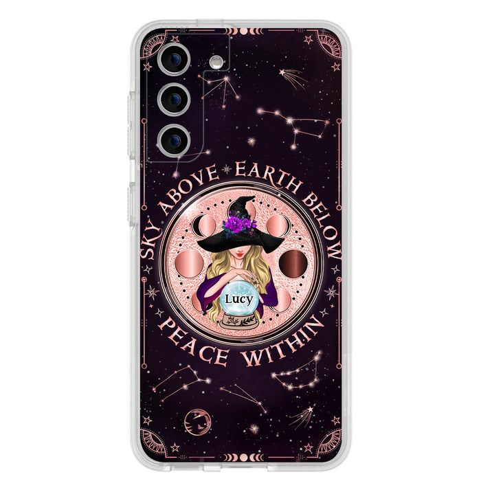 Custom Personalized Witch Phone Case - Gift Idea For Witch Lover - Sky Above Earth Below Peace Within - Case for iPhone/ Samsung