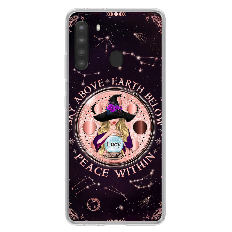 Custom Personalized Witch Phone Case - Gift Idea For Witch Lover - Sky Above Earth Below Peace Within - Case for iPhone/ Samsung