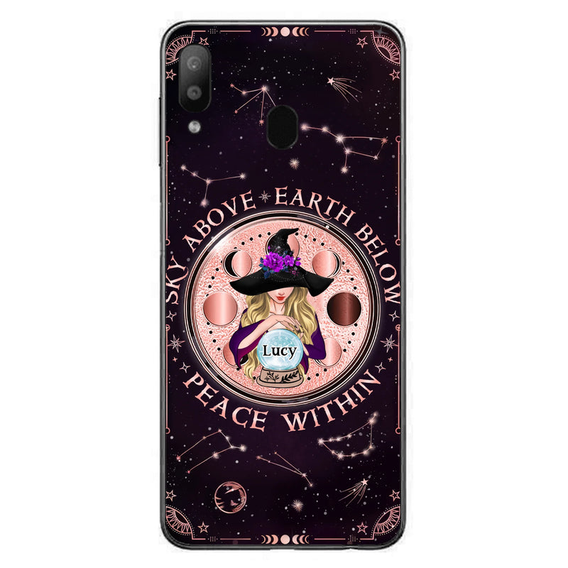 Custom Personalized Witch Phone Case - Gift Idea For Witch Lover - Sky Above Earth Below Peace Within - Case for iPhone/ Samsung