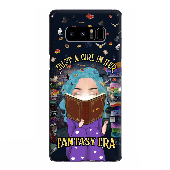 Custom Personalized Reading Book Phone Case - Gift Idea For Book Lovers - Just A Girl In Her Fantasy Era - Case For iPhone/ Samsung