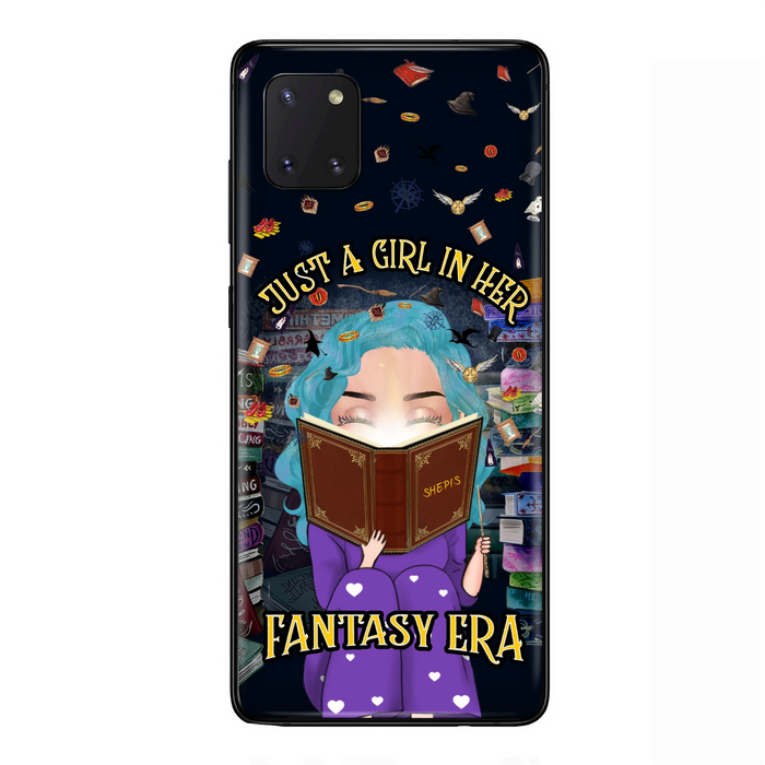 Custom Personalized Reading Book Phone Case - Gift Idea For Book Lovers - Just A Girl In Her Fantasy Era - Case For iPhone/ Samsung
