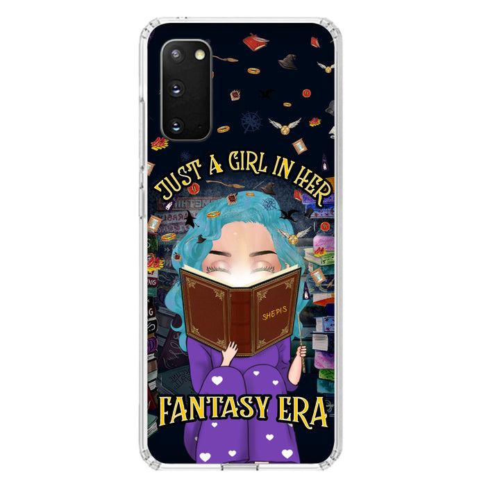 Custom Personalized Reading Book Phone Case - Gift Idea For Book Lovers - Just A Girl In Her Fantasy Era - Case For iPhone/ Samsung