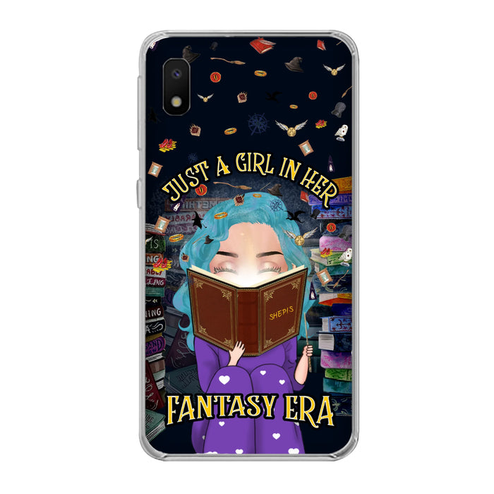 Custom Personalized Reading Book Phone Case - Gift Idea For Book Lovers - Just A Girl In Her Fantasy Era - Case For iPhone/ Samsung
