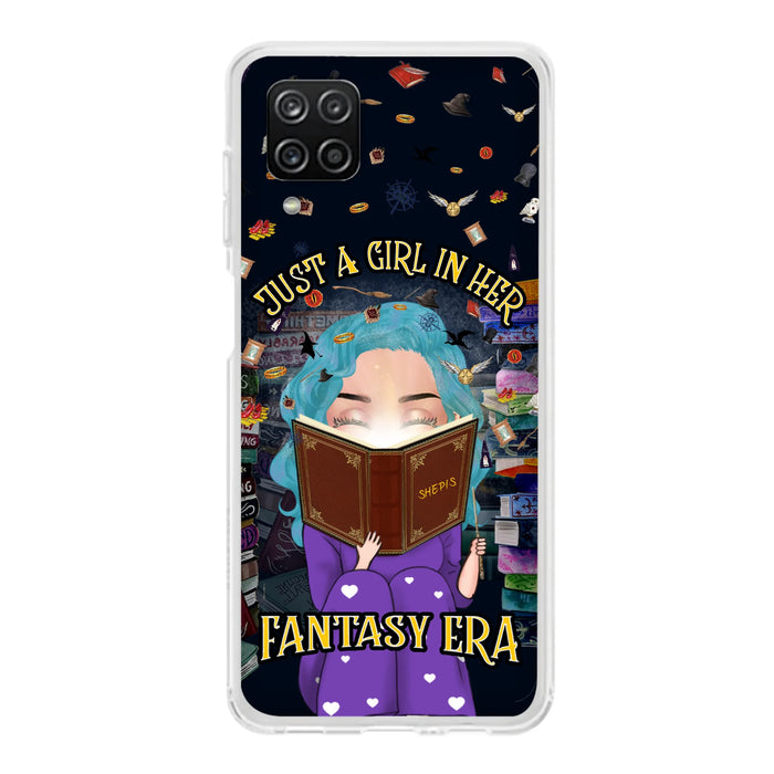 Custom Personalized Reading Book Phone Case - Gift Idea For Book Lovers - Just A Girl In Her Fantasy Era - Case For iPhone/ Samsung