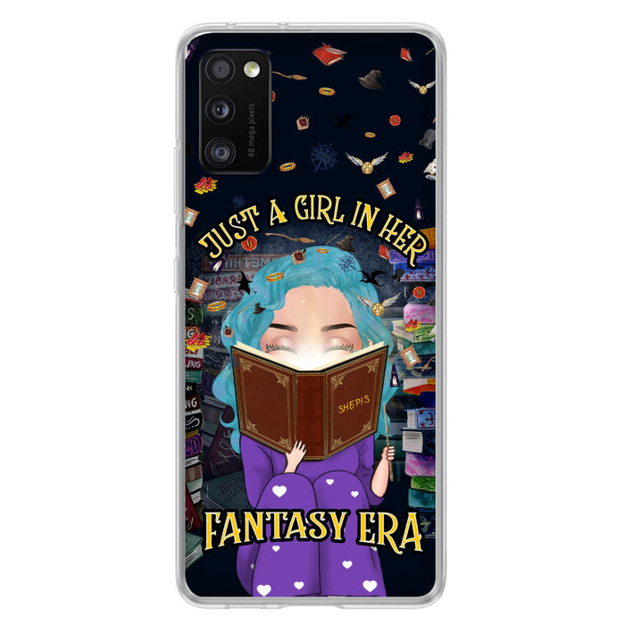 Custom Personalized Reading Book Phone Case - Gift Idea For Book Lovers - Just A Girl In Her Fantasy Era - Case For iPhone/ Samsung