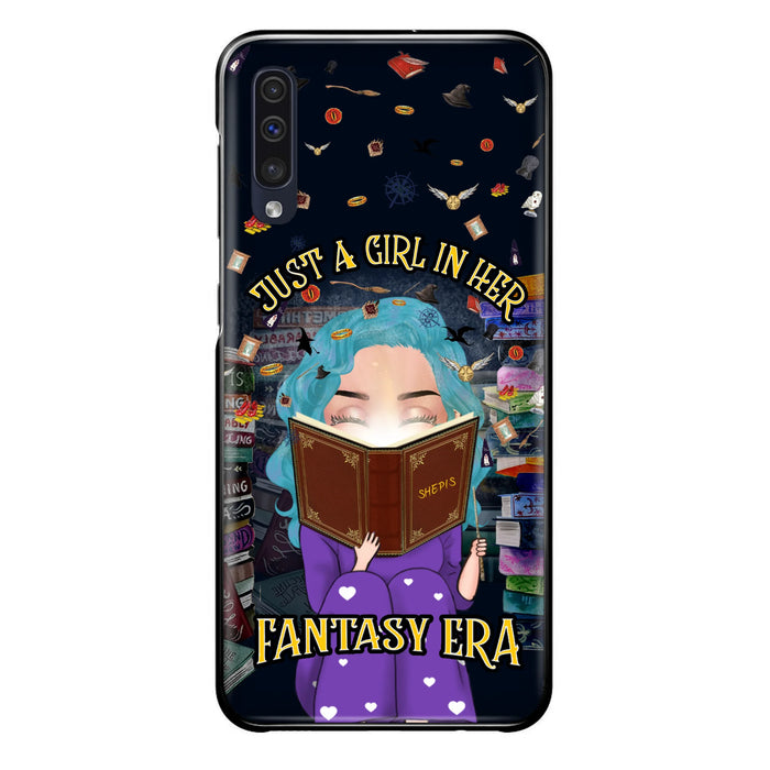 Custom Personalized Reading Book Phone Case - Gift Idea For Book Lovers - Just A Girl In Her Fantasy Era - Case For iPhone/ Samsung