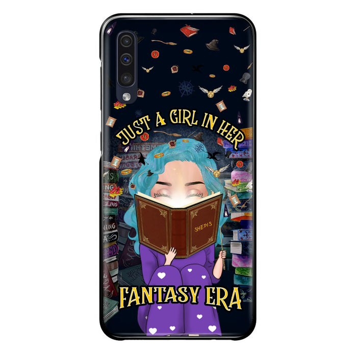 Custom Personalized Reading Book Phone Case - Gift Idea For Book Lovers - Just A Girl In Her Fantasy Era - Case For iPhone/ Samsung