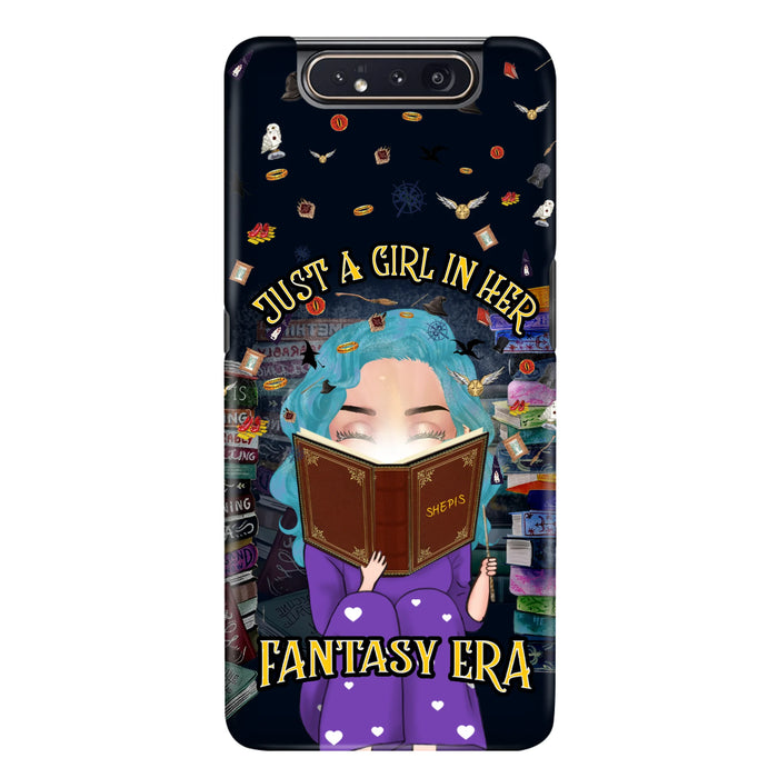 Custom Personalized Reading Book Phone Case - Gift Idea For Book Lovers - Just A Girl In Her Fantasy Era - Case For iPhone/ Samsung