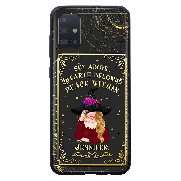 Custom Personalized Witch Tarrot Card Phone Case - Gift Idea For Witch/ Tarrot Lover - Sky Above Earth Below Peace Within - Case For iPhone/ Samsung