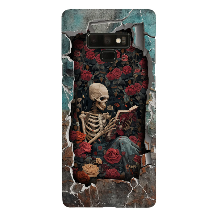 Custom Personalized Bookish Skeleton Phone Case - Reading Book Lover Gift Idea - Case For iPhone/ Samsung
