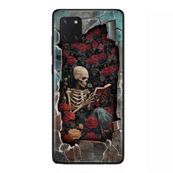 Custom Personalized Bookish Skeleton Phone Case - Reading Book Lover Gift Idea - Case For iPhone/ Samsung