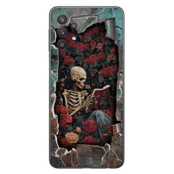 Custom Personalized Bookish Skeleton Phone Case - Reading Book Lover Gift Idea - Case For iPhone/ Samsung