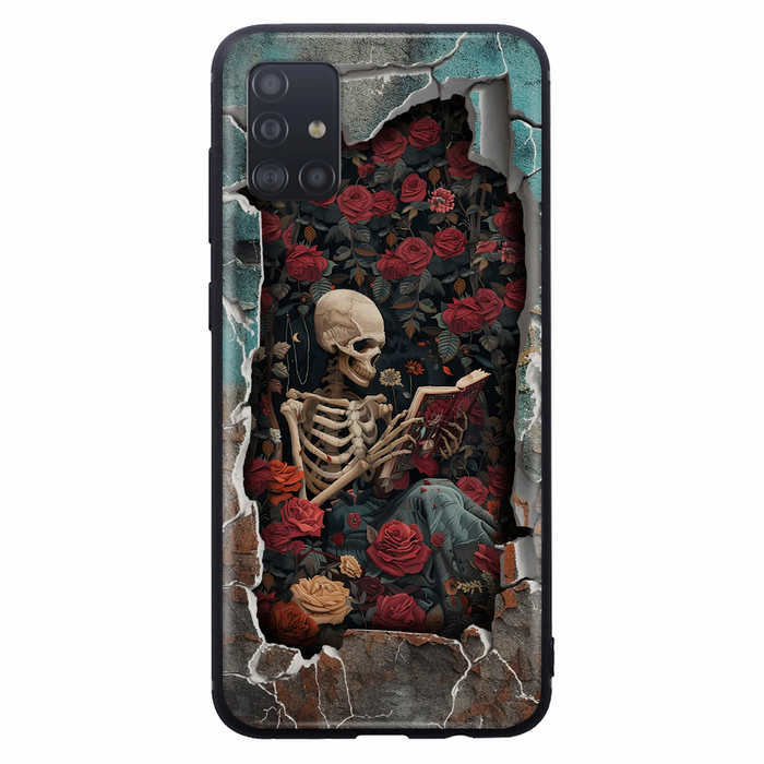 Custom Personalized Bookish Skeleton Phone Case - Reading Book Lover Gift Idea - Case For iPhone/ Samsung