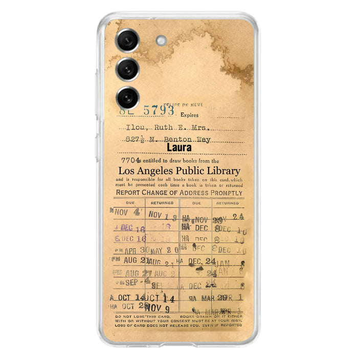 Custom Personalized Library Card Vintage Phone Case - Gift Idea For Reading Lover - Case For iPhone/ Samsung