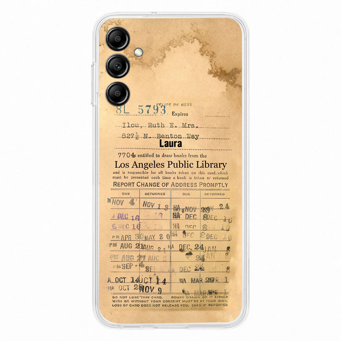 Custom Personalized Library Card Vintage Phone Case - Gift Idea For Reading Lover - Case For iPhone/ Samsung