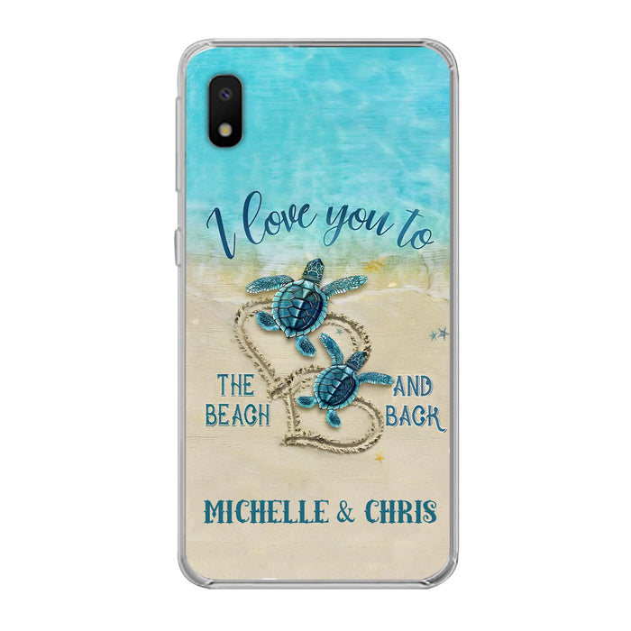 Custom Personalized Couple Turtle Phone Case -  Gift Idea For Couple/ Family - I Love You To The Beach And Back