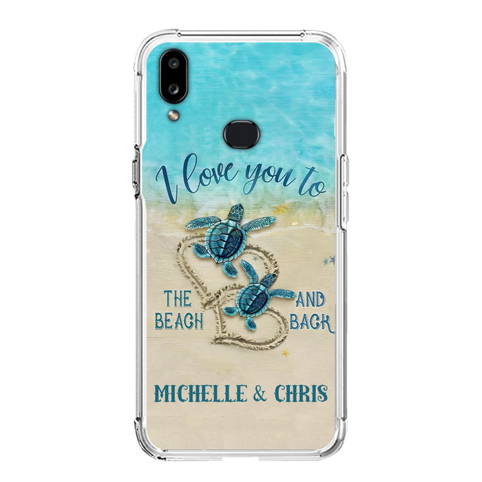 Custom Personalized Couple Turtle Phone Case -  Gift Idea For Couple/ Family - I Love You To The Beach And Back