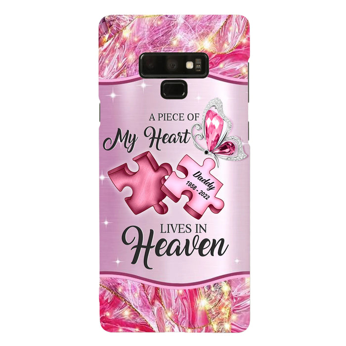Custom Personalized Memorial Phone Case - Memorial Gift Idea for Father's Day - Case for iPhone/ Samsung - A Piece Of My Heart Lives In Heaven
