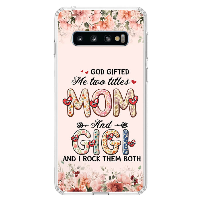 Custom Personalized Grandma Phone Case - Upto 7 Kids & 7 Grandkids - Mother's Day Gift Idea for Grandma/Mom - God Gifted Me Two Titles - Case for iPhone/Samsung