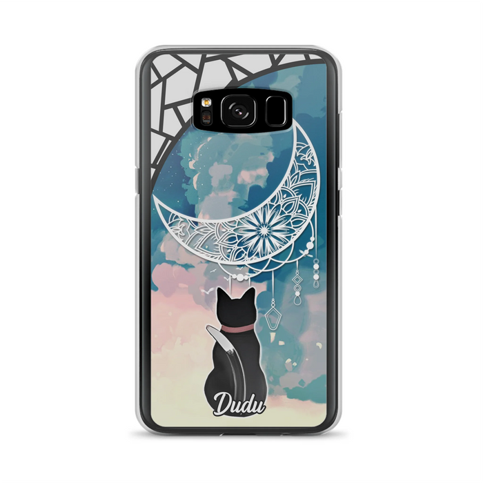 Custom Personalized Black Cat Phone Case - Gift Idea For Cat Lover - Case For iPhone/Samsung