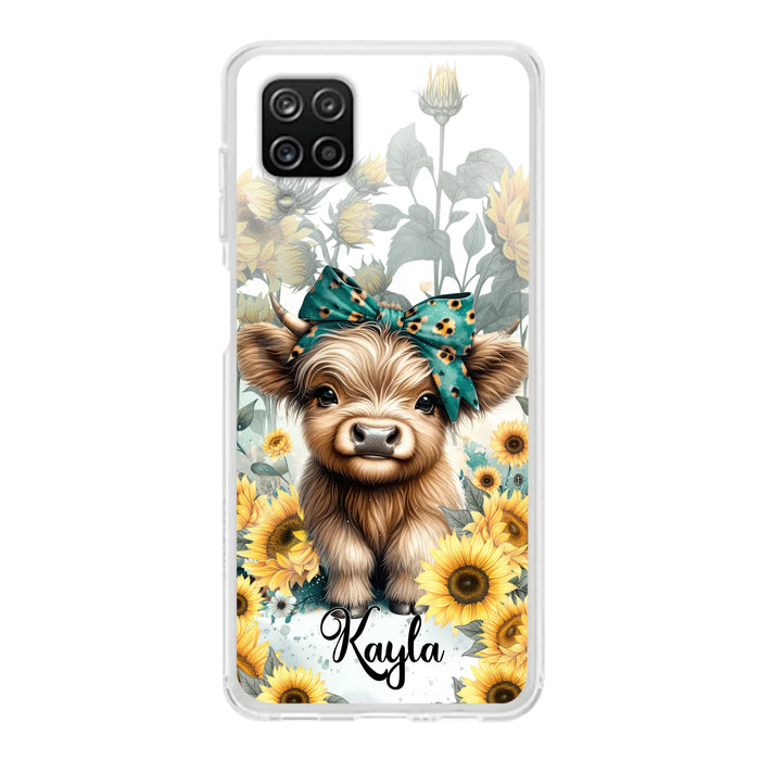 Teal Highland Cow Phone Case - Gift Idea For Grandma/Birthday -  Case For iPhone/Samsung